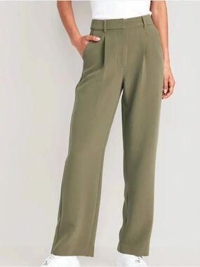 Old Navy Olive Green Wide-Leg Dress Pants